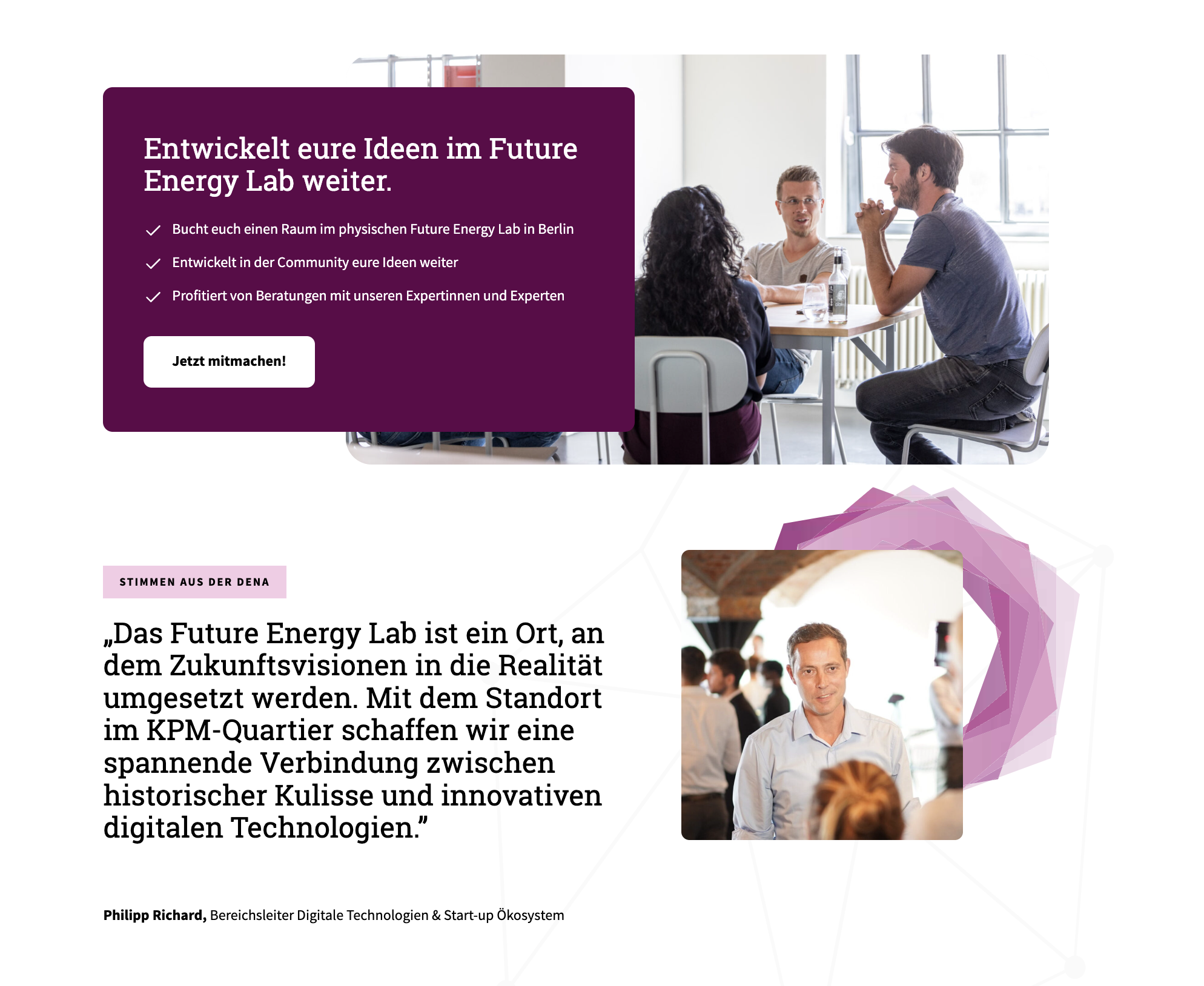 dena Future Energy Lab — additional screens